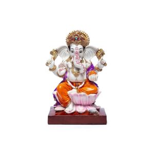 Ganesh på lotustron, 19x11cm