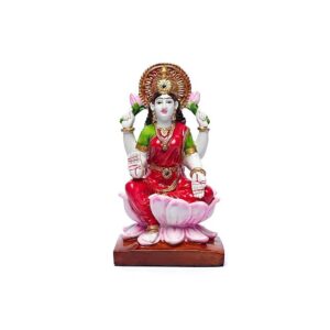 Lakshmi med lotusblommor, 18x10cm