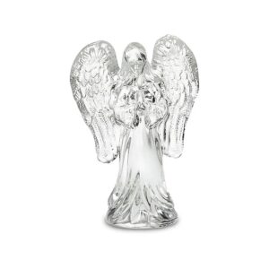 Glasängel med frostade vingar, 10,4x7x3 cm