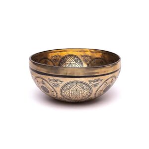 Lasergraverad klangskål Sol & Måne, 1400-1600 g ; ±22-24 cm