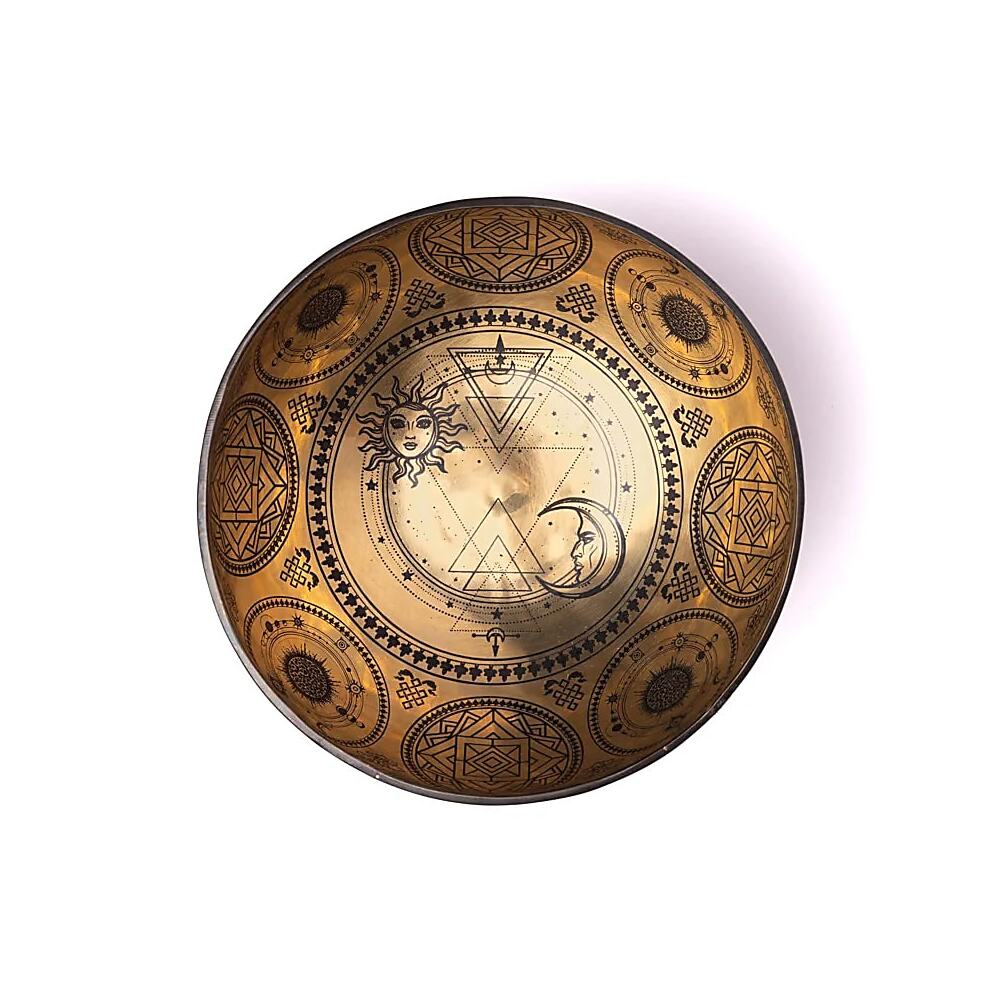 Lasergraverad klangskål Sol & Måne, 1400-1600 g ; ±22-24 cm - Bild 3
