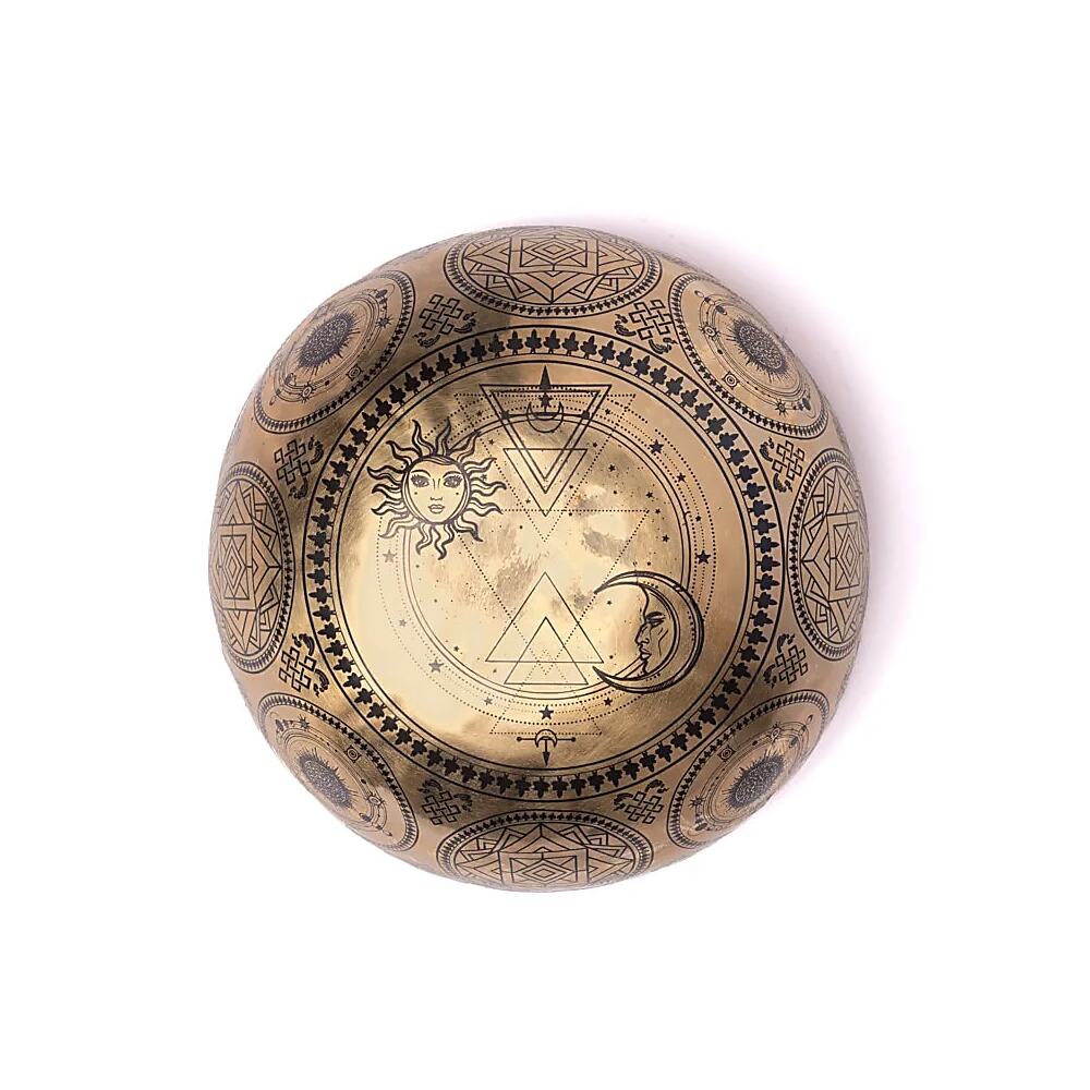 Lasergraverad klangskål Sol & Måne, 1400-1600 g ; ±22-24 cm - Bild 2