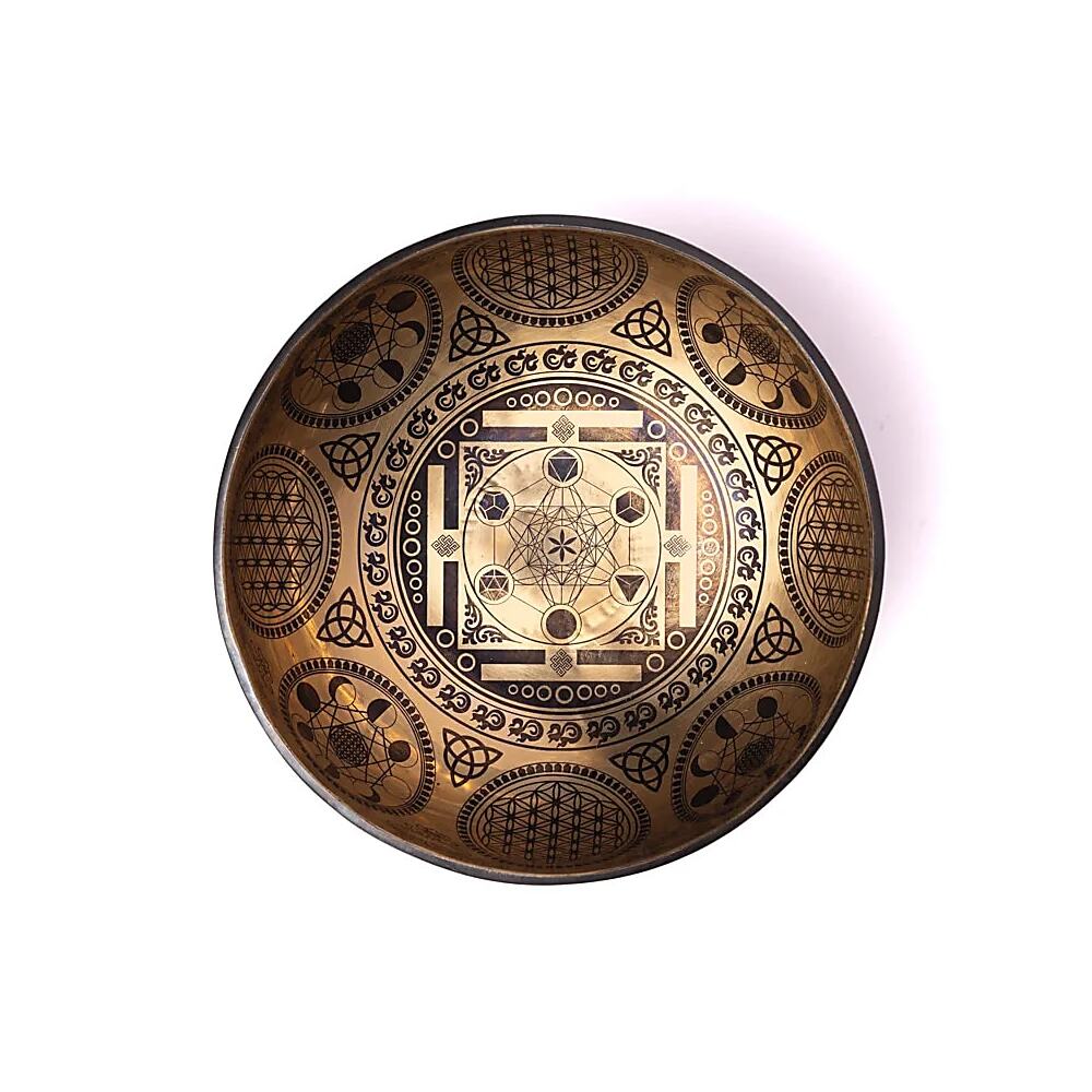 Lasergraverad klangskål Metatron’s Cube, 1400-1600 g ; ±22-24 cm - Bild 3