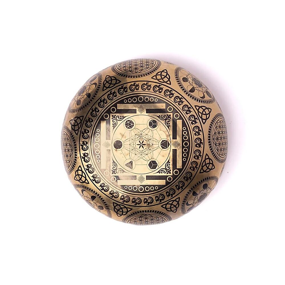 Lasergraverad klangskål Metatron’s Cube, 1400-1600 g ; ±22-24 cm - Bild 2