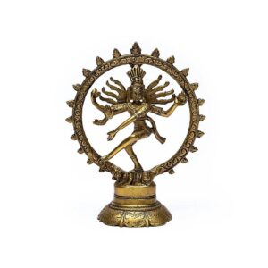 Shiva Nataraj mässing monokrom, 20 cm