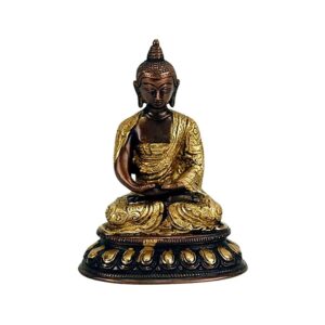 Buddha Amithaba statyett tvåfärgad, 15 cm