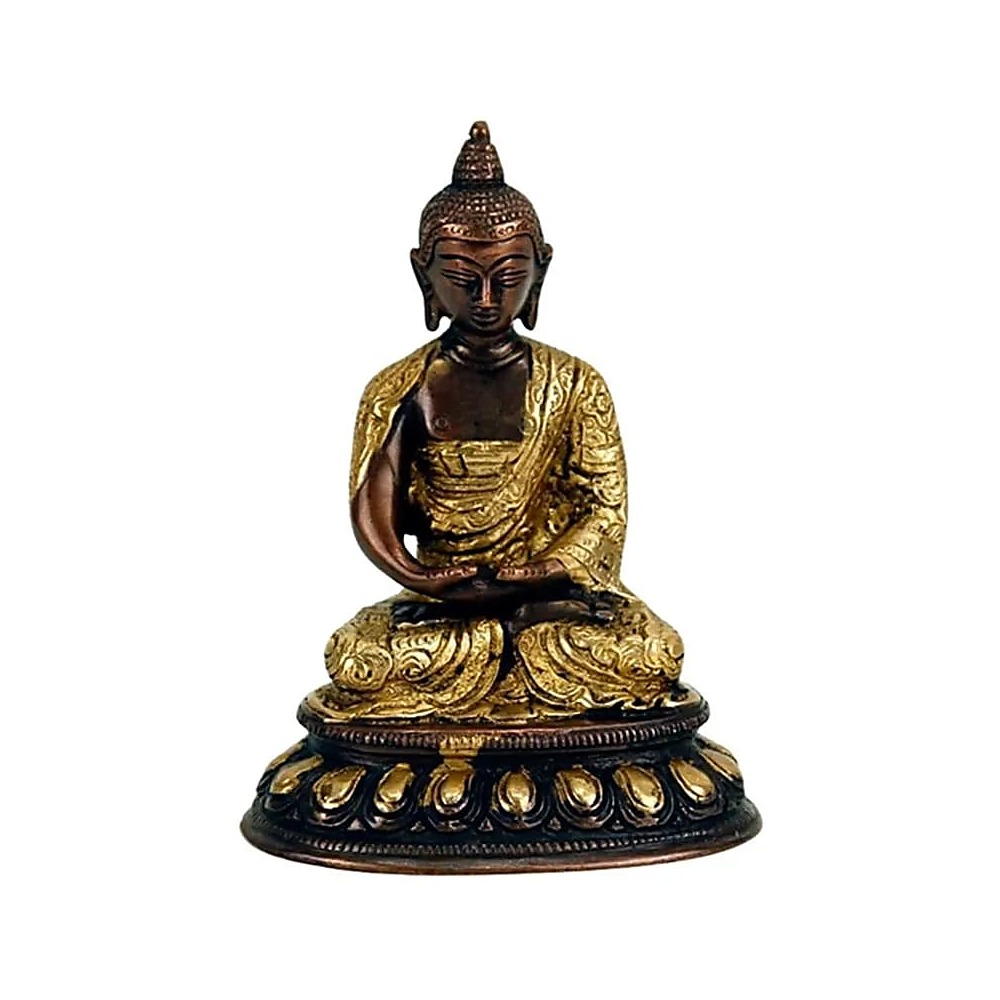 Buddha Amithaba statyett tvåfärgad, 15 cm