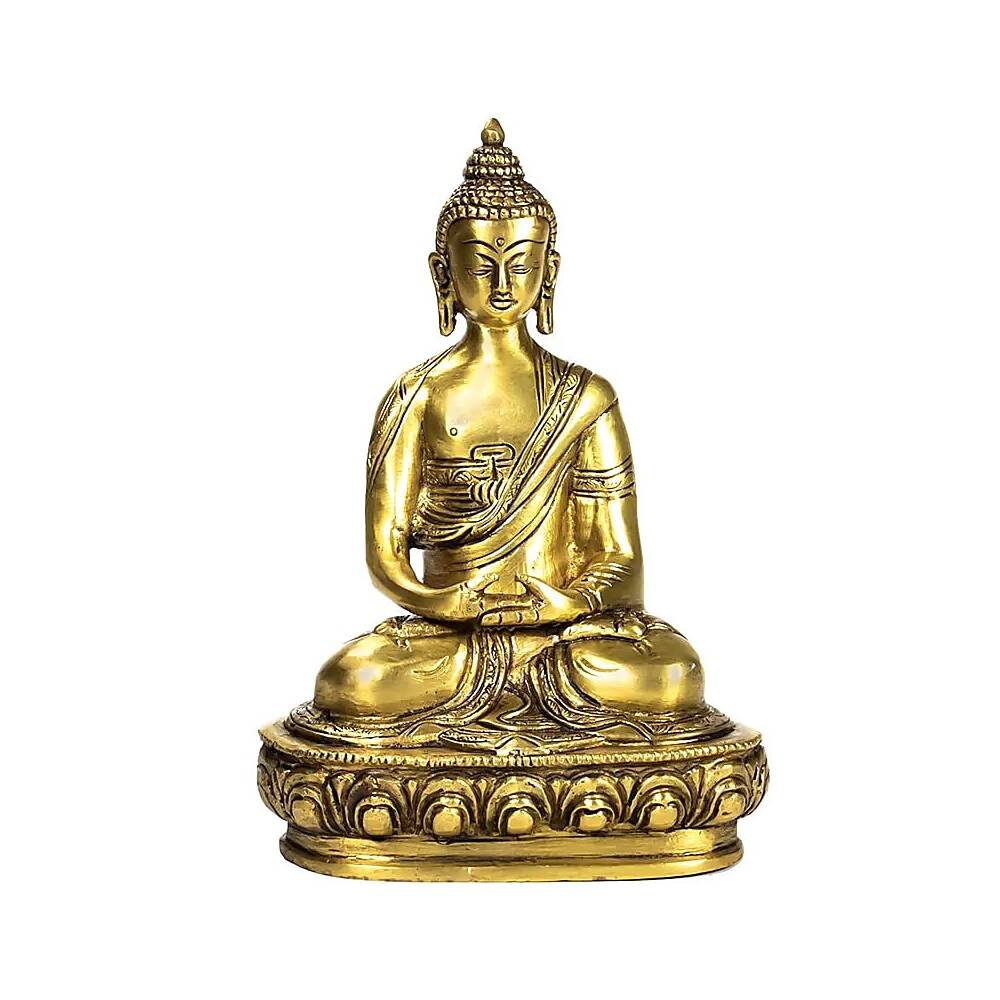 Buddha Amithaba statyett enfärgad, 20 cm