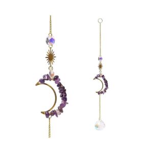 Solfångare med ametistmåne och kristallkula, ±35 cm