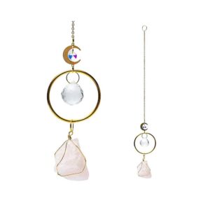 Solfångare med måne och rosenkvarts, 35-40 cm