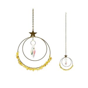 Solfångare med stjärna, kristall och citrin, 36 cm
