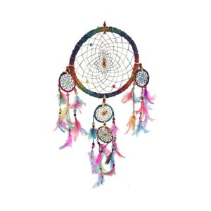 Drömfångare hampa regnbåge M, 15x45 cm