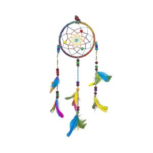 Drömfångare hampa regnbåge S, 11x25 cm